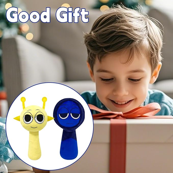 Plush Toys, Horror Games Plushies Toy for Fans, Soft Stuffed Animal Pillow Figure Doll Christmas Birthday Gifts for Adult Kids (Blue+Yellow)