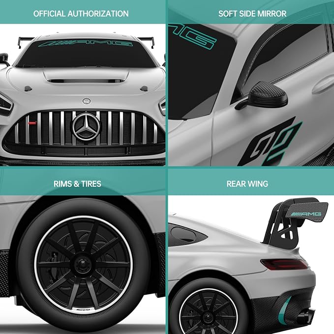 RASTAR 1/24 RC Car Mercedes AMG GT2 Remote Control Car, Mercedes AMG Toy Car for Kids Boys, Silver RC Sports Car
