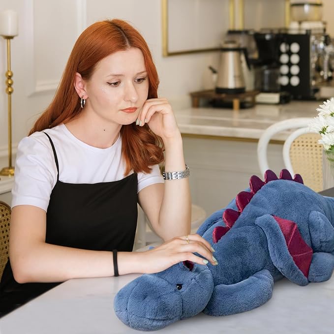 Pterosaur Stuffed Animal with Wings - Cute Soft Dinosaurs Plush Toys Little Flying Dragon Plushies Pillow Doll Christmas Birthday Gifts for Kids Boys Girls (Blue,59.05inch/150cm)