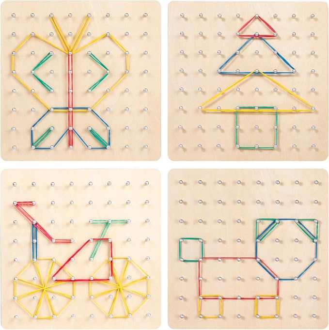 Wooden Geoboard Path Planning Educational Toy for Kids 5+ | Help children foster Spatial Reasoning, Symmetry Awareness, Fine Motor Skills