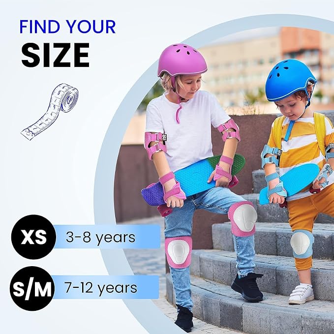 99FLIPS 6pcs Complete Set 3-12 Years- Knee Pads Elbow Pads and Wrist Guards for Kids and Toddler