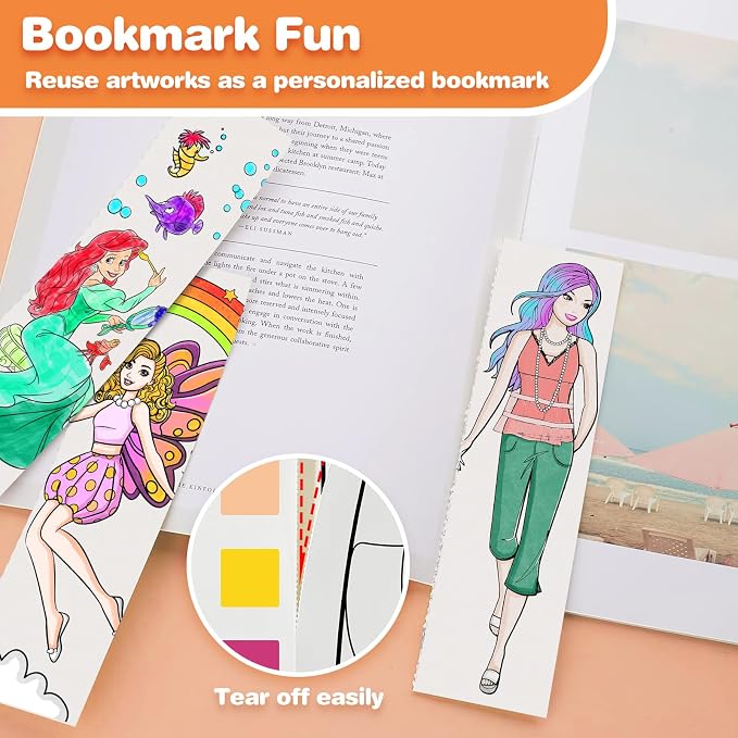 ZHOC Paint with Water Coloring Books for Kids, Pocket Mess Free Watercolor Painting Sets for Kids Ages 3 4 5 6 7 8+, Water Color Paint Set Arts and Crafts Gift for Boys Girls, Mermaid