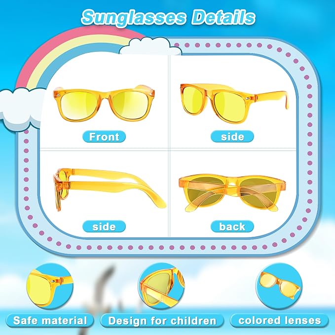 AILEHO Kids Sunglasses Bulk Party Favors - 32 Packs Boys Girls Sunglasses for Kids Age 3-8 with UV 400 Protection, Neon Sunglasses for Kids Party