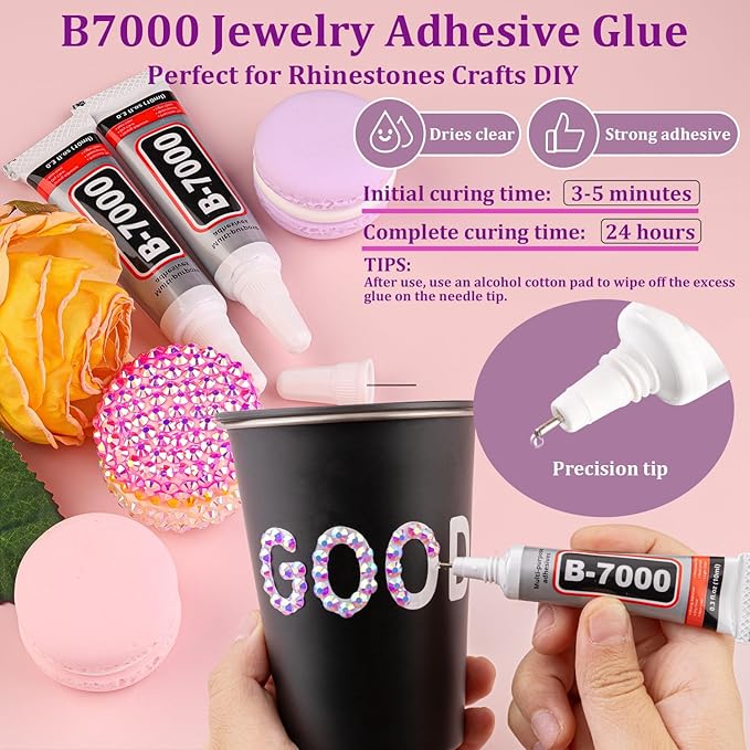 25000Pcs Resin Rhinestones for Crafting, Lavender Purple AB 2-6mm Mixed Sizes Non Hotfix Flatback Gems with 1Pcs Glue, Bedazzling Crystal for DIY Craft Clothing Mugs Tumblers Shoes Decor Nail Art