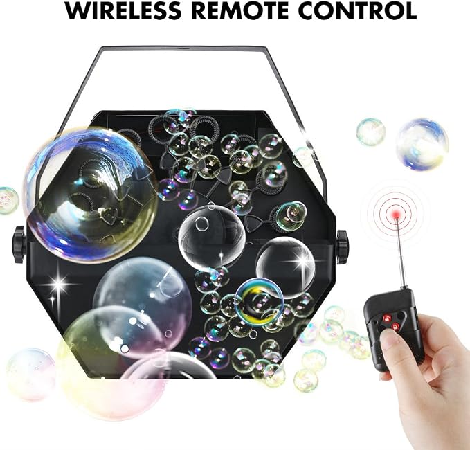 VIRFUN Bubble Machine, Professional Metal Bubble Machine with Wireless Remote Control for Party, Birthday, Wedding, Outdoor, Indoor and Stage Effect
