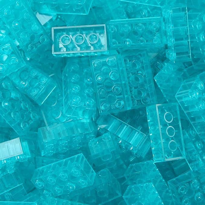 320 Pieces Transparent Light Blue 2x4 Bricks Parts Building kit Creative Play Set Blocks Basic Toy Accessories Compatible with 3001 Major Brands
