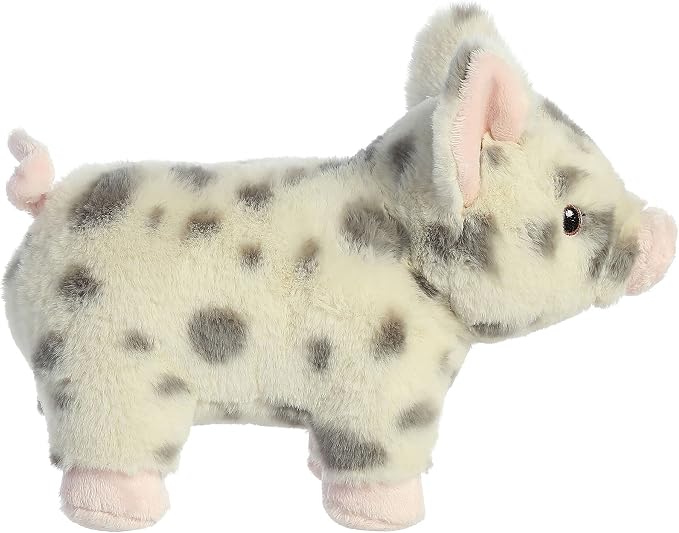 Aurora® Responsibly Made Eco Nation™ Spotted Pig Stuffed Animal - Ideal for Playtime Adventures - Perfect for Birthdays or Just Because - White 10 Inches