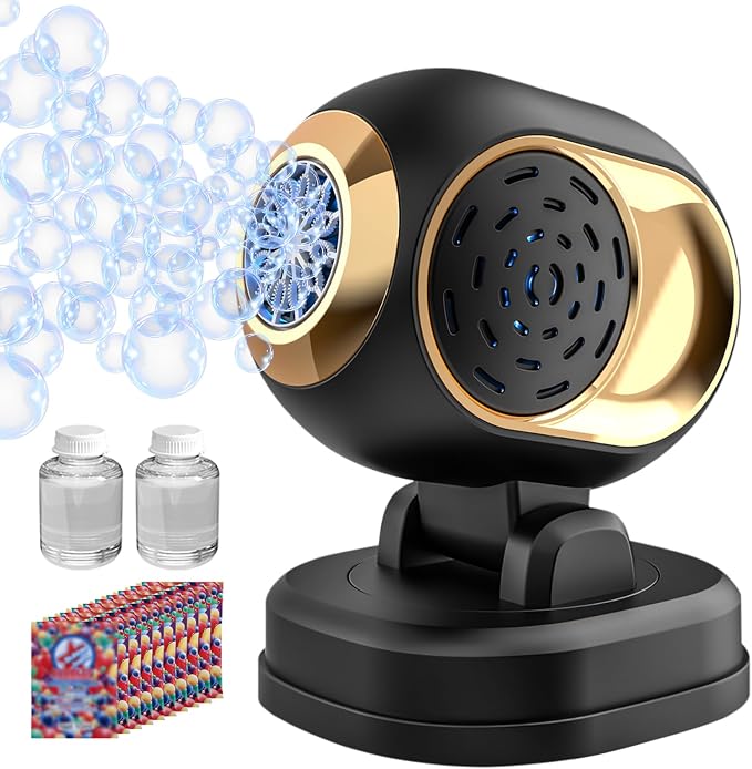 BOMOCO Bubble Machine Battery Operated Durable Bubble Blower Machine Automatic Bubble Machines for Kids Toddlers Parties Wedding Birthday Summer Outdoor Indoor Beach Christmas Favors, Black