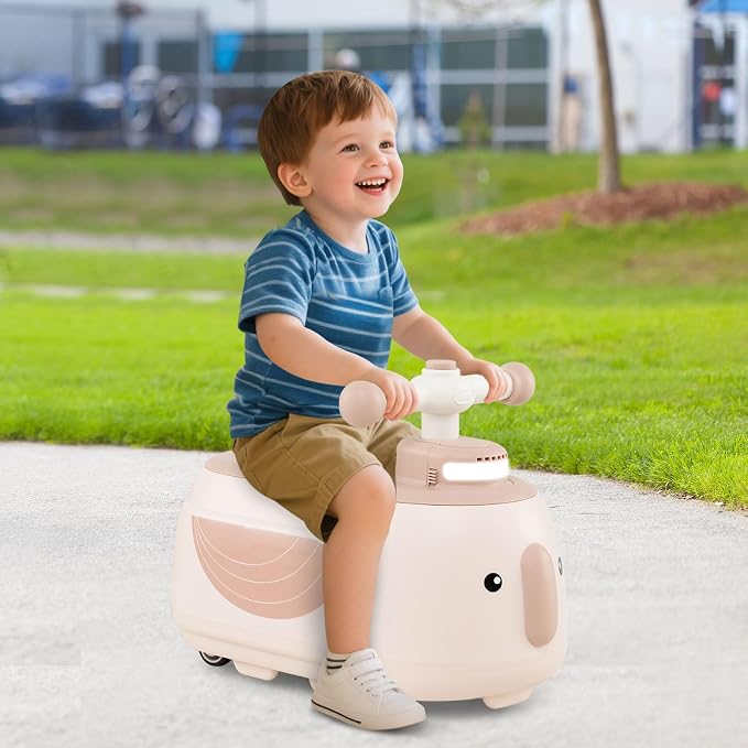 HONEY JOY Ride On Push Car with Trailer, Indoor Outdoor Toddler Riding Toys w/Under-seat Storage, LED Light, Music, Foot-to-Floor Sliding Car, No Battery Baby Ride On Toys for Boys and Girls (Coffee)