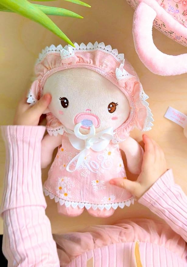 LeyaDoll 9'' Soft Baby Doll Toys for 1 Year Old Girl, Pretend Playset with Plush Doll, Bassinet, Blanket and Bottle, Perfect Birthday for Toddlers & Infants