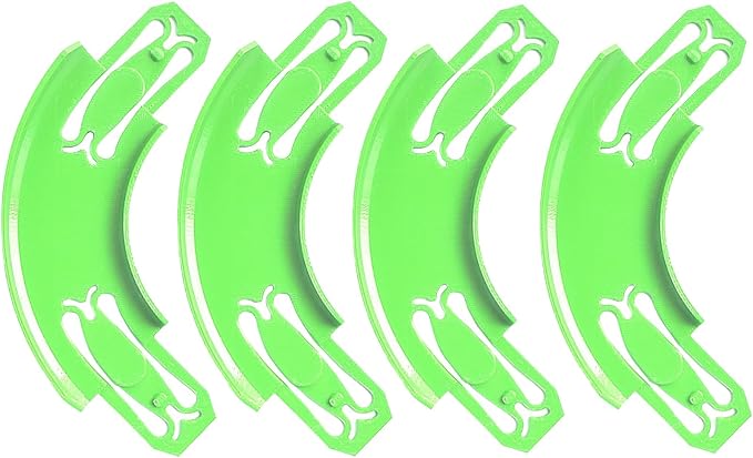 Racetrack Connectors Compatible with Hot Wheels, 90 Degree Banked Turn, 4 Packs(Green)