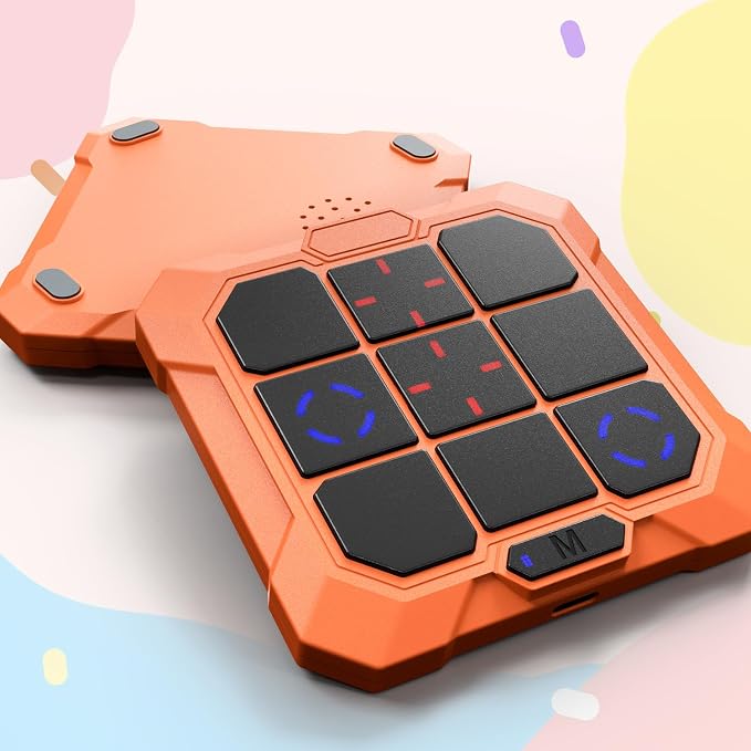 Tic Tac Toe Game, 6-in-1 Electronic Tic Tac Toe with Mute & Rechargeable - Handheld Travel Board Game for Kids Ages 4+, Adults, Family - Educational Learning Toy for Boys Girls, Orange