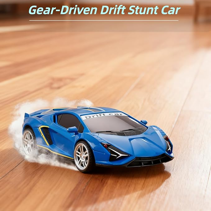 Inertia Drift Car Toy for Kids 3-6 Year Boys and Girls Model Vehicle,2 Pack Push Go Friction Powered Vehicles Stunt Cars, Toddler Car for Kids Aged 3+ Gifts