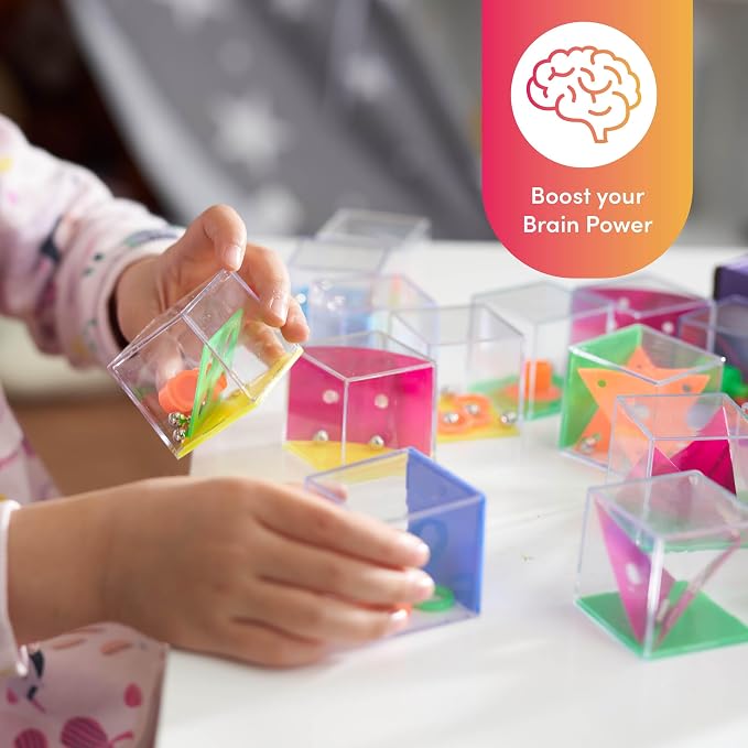 THE TWIDDLERS 28 Pack Brain Teaser Puzzle Cubes, Kids Party Favors - Assorted Difficulty Levels, Christmas Goodie Bag Fillers, Birthday Party Toys, Educational Classroom Prizes, Gifts for Boys & Girls