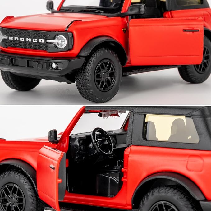 Ford Bronco Badlands 2dr Car Model, 1:36 Diecast Ford Toy Cars, Collectible Car Gift for Kids Boys Girls(Red)
