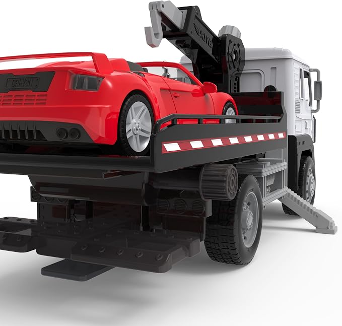 Driven by Battat - Tow Truck, 20-Inch - Toy Tow Truck for Kids - Rescue Vehicle Toy - Lights & Sounds - Movable Parts - 3 Years +
