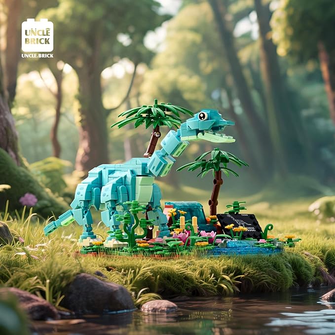 UNCLE BRICK Dinosaur World Building Block Set,Brachiosaurus Dinosaur Park Sets for Boys and Girls 8-12,Brachiosauru Building Sets,Home or Office Décor Sets for Boys 8-14(559pcs)