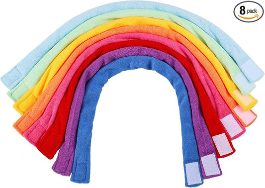 Hicarer 8 Pieces Chew Necklaces for Sensory Kids, Soft and Absorbent Terry Cloth Teething Chewy Necklace Absorbent Alternative to Chewing Clothing for Boys and Girls (Vibrant Colors)