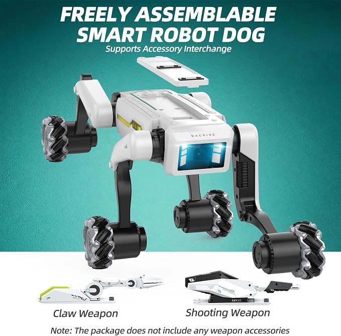 Smart Robot Dog for Kids Ages 6-12, Voice and Remote Control Robotic Pet, 30+ Bionic Actions, All-Terrain Stunt Moves, 25m Range, STEM Toy for Kids