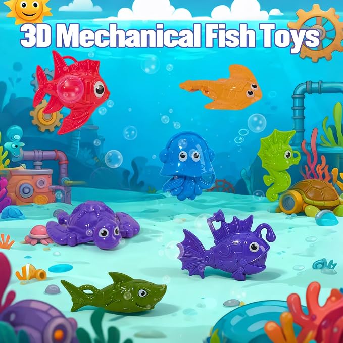 Toddler Bath Toys for Kids 1-3 3-5, Mold Free Bath Toys Toddlers 2-4, Pool Water Table Toys | Safe Fishing Toys Game Set, Pole Rod Net Tub Toys, Outdoor Water Toys, Birthday Gifts for Ages 1 2 3 4 5 8