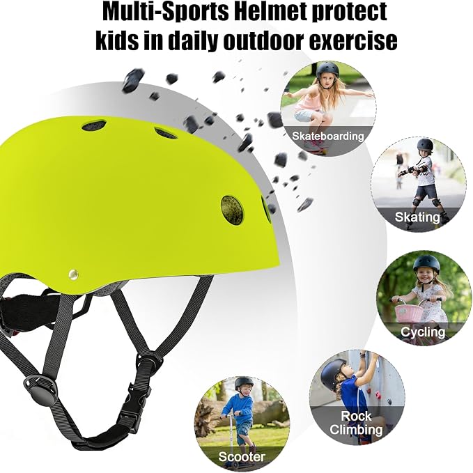 Kids Bike Helmet with LED Light,Lightweight Adjustable Childs Helmet for boy & Girl Ages 5-8-14,Multi-Sport Safety Helmet for Skateboard Cycling Scooter