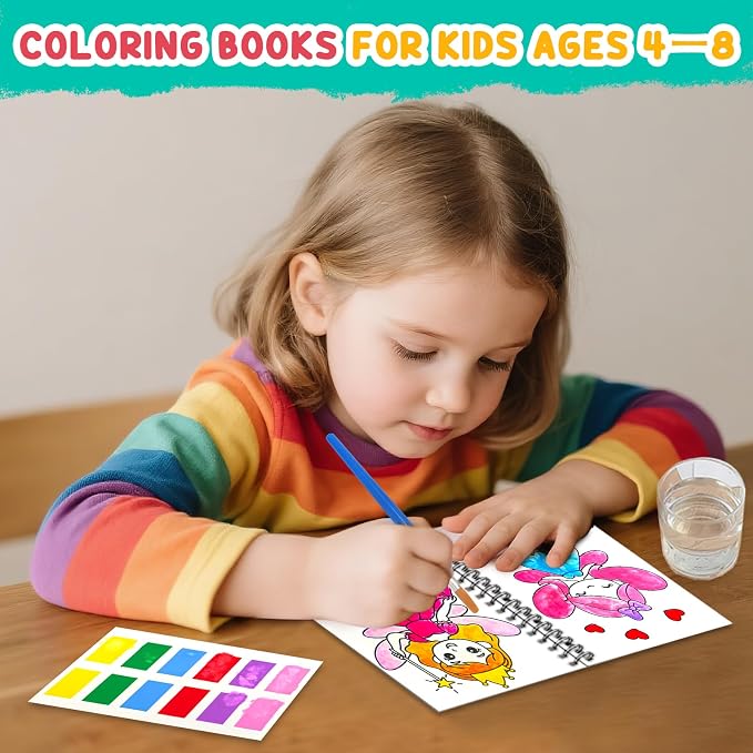 ZMLM 24 Water Coloring Books for Kids Party Favors - Bulk Mini Coloring Books for Kids Ages 4-8,Small Birthday Goodie Bag Stuffers School Teacher Return Gift Art Crafts Classroom Prizes (Fairy)