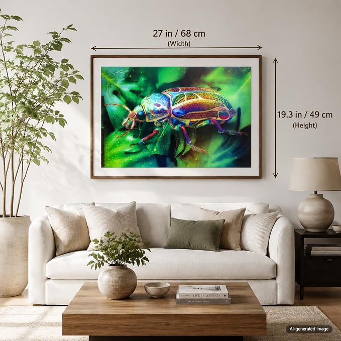 Unique Jigsaw Puzzles 1000 Pieces for Adults, Laser Rainbow Reflection Unique Puzzles, Cool Puzzles for Adult in Game Night, Beetle Theme, Unique Gifts for Puzzle Lovers