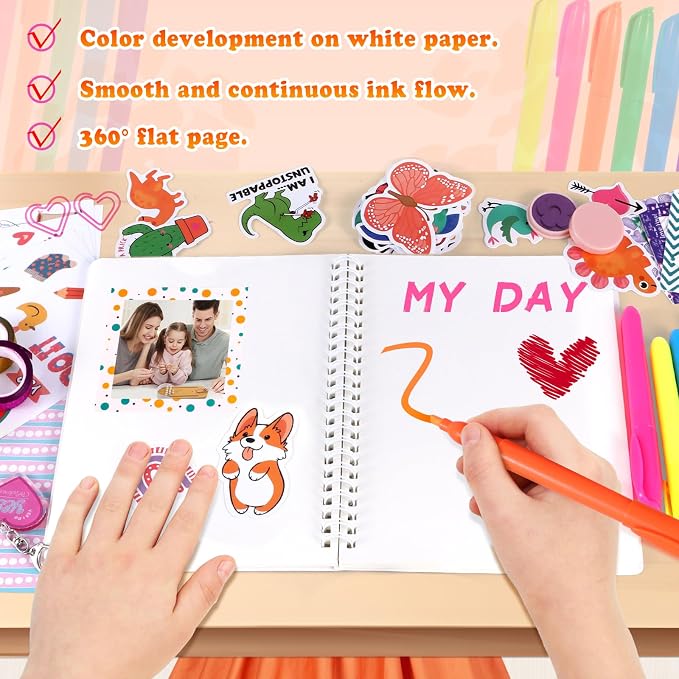 Nsrzua DIY Journal Kit for Girls,Toys for Ages 8-14 and Birthday Gifts for Girls