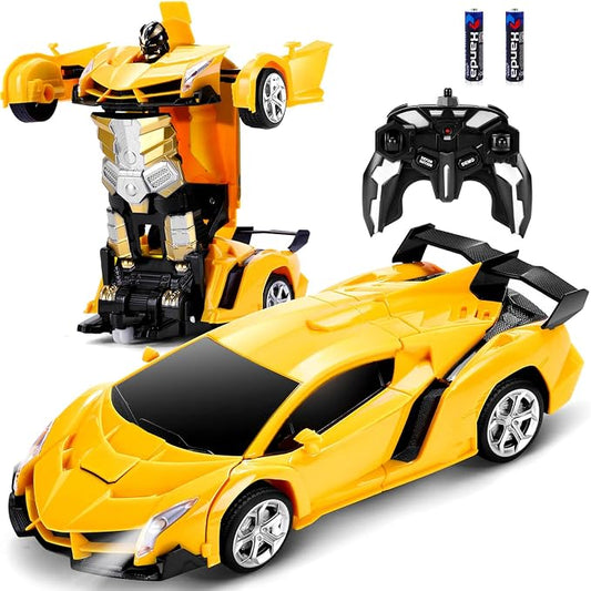Dolanus Remote Control Car - Transform Robot RC Cars Contains All Batteries: One-Button Deformation and 360 Degree Rotating Drifting, Present Christmas Birthday Gift for Boys/Girls