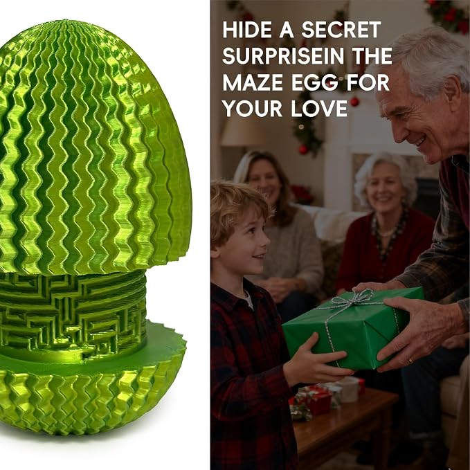 2026 Mystery Egg Maze Puzzle Box: 4 Unique Mazes Money Holder with Hidden Compartment, Brain Teaser Game for Cash & Gifts, Reusable Surprise Container for Easter Birthday Christmas Party