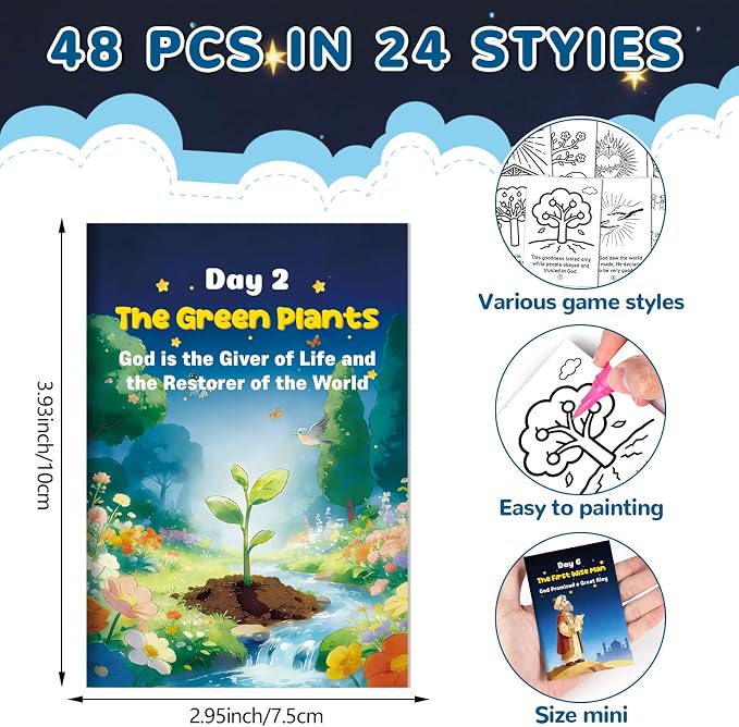 gisgfim 48 PCS Mini Christian Nativity Story Coloring Books Bulk Nativity Coloring Books for Kids bulk Religious Christmas Party Favors for Goodie Bag Gift Filler Religious Party Supplies Crafts