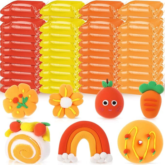 VioraWhite 72 Pcs 38oz Air Dry Clay Bulk Modeling Magic Ultra Lightweight Foam Modeling Clay for Kids Adults DIY Gifts Party Arts Crafts and School Project Supplies(Orange)