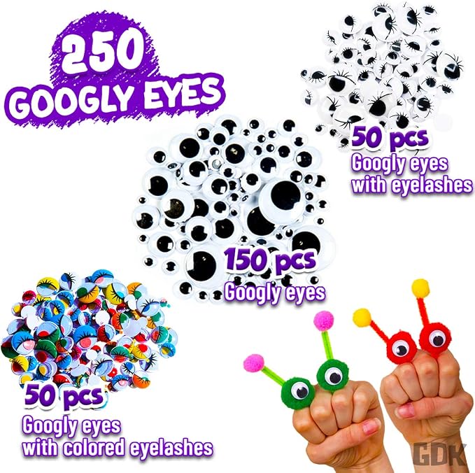 Goody King Arts and Crafts Supplies for Kids - 1170Pcs+ Craft Art Supply Kit for Toddlers Kids Craft Supplies & Materials Age 4 5 6 7 8 9 - Christmas D.I.Y. Crafting School Supplies