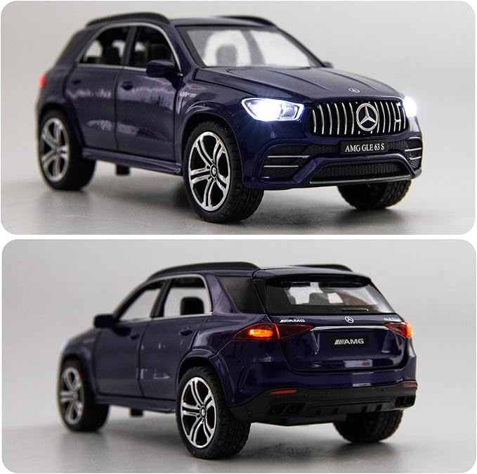 WAKAKAC Diecast Car Model GLE 63S 1/32 Pull Back Zinc Alloy Toy Vehicle Collection Decoration Gift Toy Car(Blue)