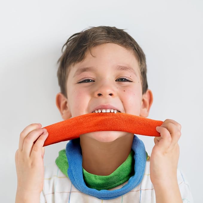 Hicarer 8 Pieces Chew Necklaces for Sensory Kids, Soft and Absorbent Terry Cloth Teething Chewy Necklace Absorbent Alternative to Chewing Clothing for Boys and Girls (Vivid Colors)