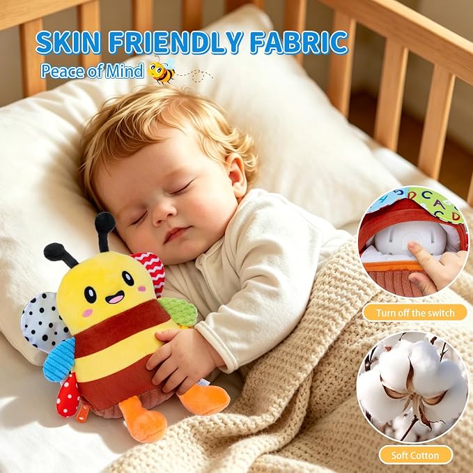 Baby Toys 12-18 Months, Musical Crawling Bouncing Dancing Bee Baby Plush Toy for 1 Year Old Baby Girls Boys, Rechargeable Interactive Baby Sensory Toddler Toys 6-12 Months, 50 Songs & Voice Recorder