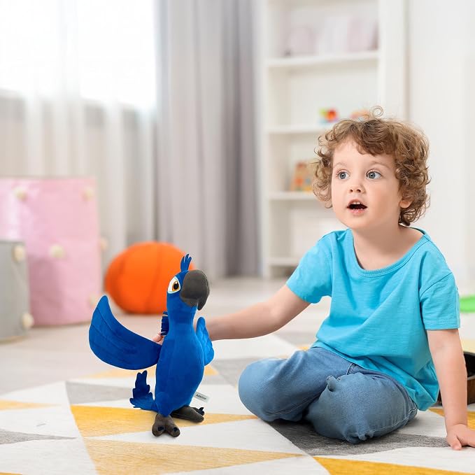 Rio Blu Plush Toy – Soft Blue Macaw Stuffed Animal Parrot Plush, Cute Rio Movie Blu Bird Character Plushie Gift for Kids and Fans