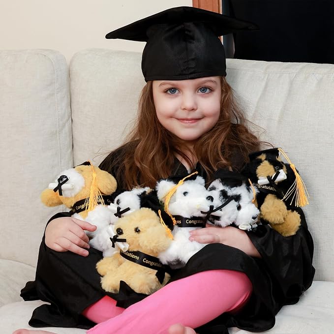 Tezituor 6 Pcs Graduation Plush Dog Bulk Toy 6", 2026 Cute Puppy Graduation Stuffed Animal Gift for Boys and Girls Graduates, Congrats Grad Keepsake