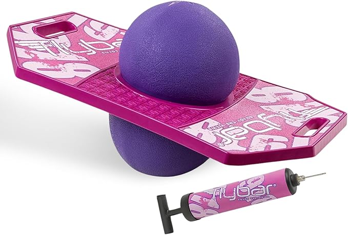 Flybar LED Pogo Trick Ball for Kids Balance Bounce Board w/Anti-Slip Deck