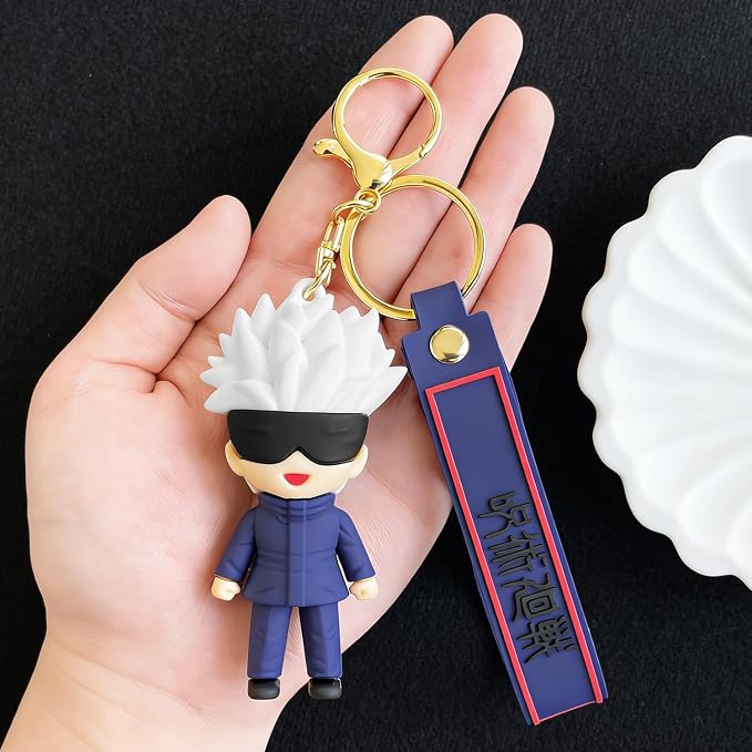 JJK Novelty Keychain, Collectable Anime Mini Figure, Fun Keyring Jewelry Gift for Men and Women