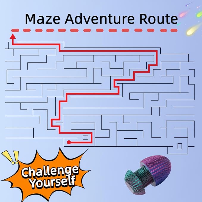 Maze Egg Money Puzzle Box for Kids & Adults, 4 Logic Challenge Brain Teaser Sensory Toy, Hidden Compartment Cash Gift Holder, Birthday Graduation Gifts for Teens, Road Trip Travel Game