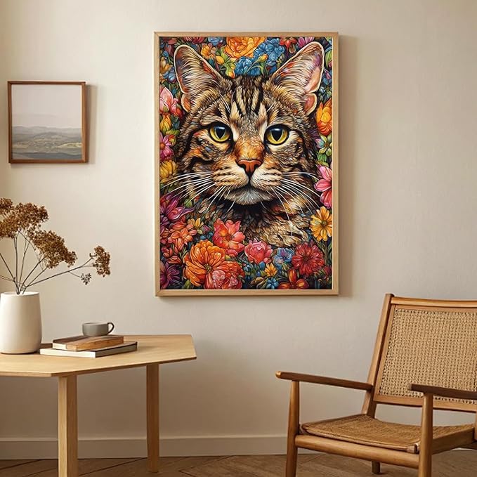 RYMILIE Black Cat Diamond Art Kits for Adults Beginners,DIY Diamond Art 5D Full Drill Diamond Dots Diamond Painting with Complete Tools,Pefect Art Crafts for Home Wall Decor Gift-12x16in