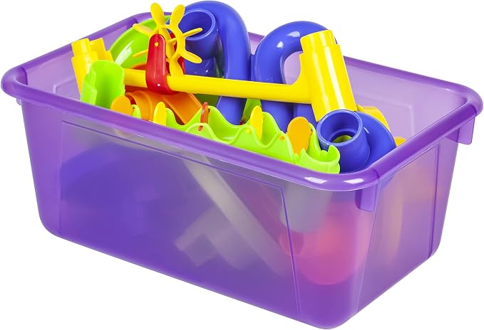 Storex Small Cubby Bins – Plastic Storage Containers for Classroom, 12.2 x 7.8 x 5.1 inches, Candy Violet, 10-Pack (62478A05C)
