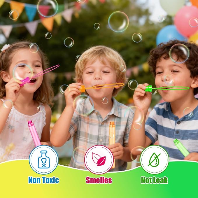 SpringFlower Bubble Wand, 72 Pcs Bubble Wands Bulk, Summer Toys Outdoor Activity Supply,Birthday, Wedding, Party, Bubble Party Favors