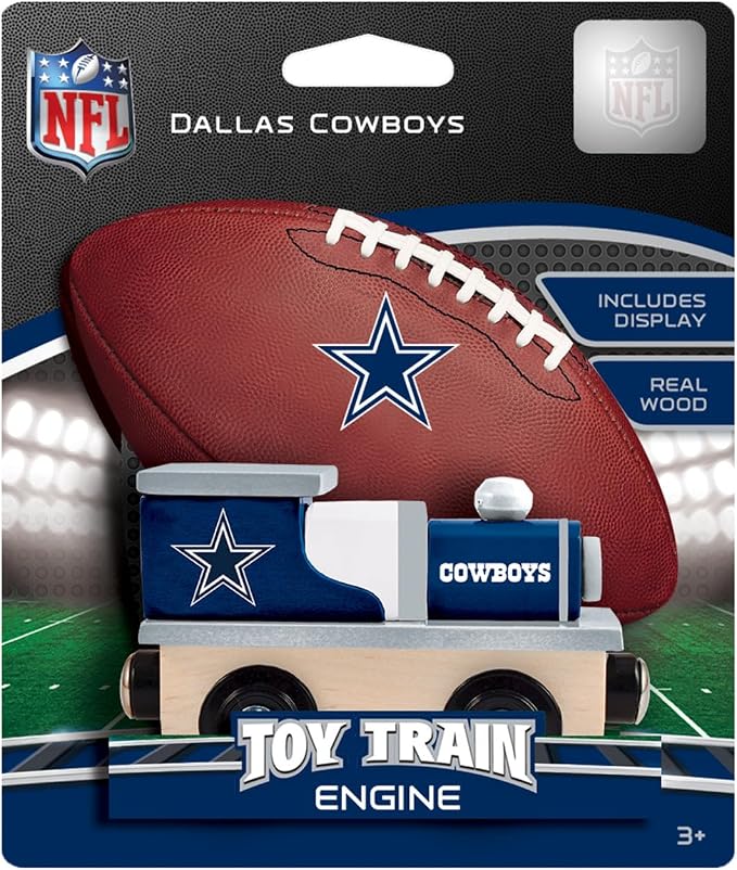 MasterPieces NFL Dallas Cowboys Real Wood Toy Train, For Ages 3+