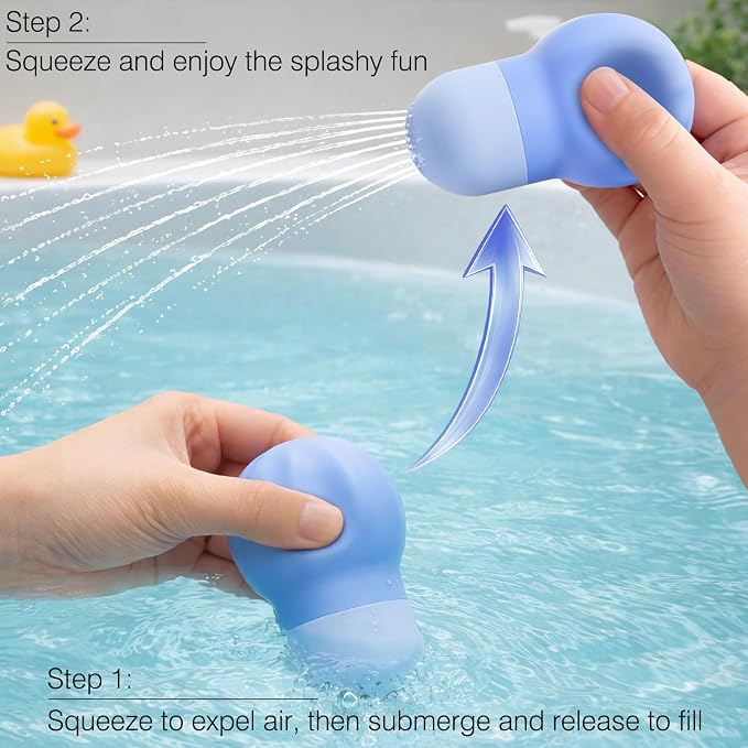 Sensory Squeezing Water Bath Toys for Toddlers,3PCS Bath Tub Pool Floating Toys for Babies Kids 1-3，Textured Fidget Toys Stocking Stuffers Gifts for Boy Girl 18+ Months