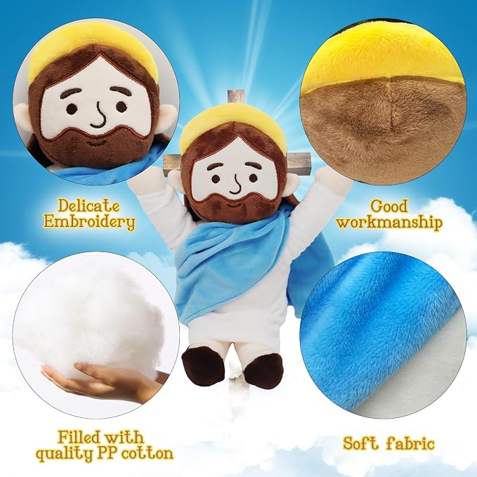 Yelakey 13" Jesus Plush Jesus Stuffed Doll Christian Plushie Doll for Easter Christmas Church Religious Gifts for Kids Adults