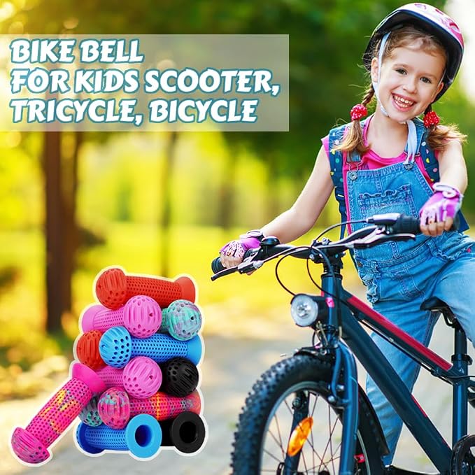 Kids Bike Grips - 105mm Bicycle Handlebar Grips With Mushroom Pattern for Bikes, Balance Bikes, and Kick Scooters