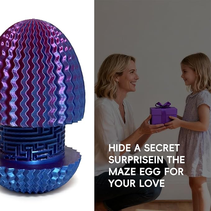 2026 Mystery Egg Maze Puzzle Box: 4 Unique Mazes Money Holder with Hidden Compartment, Brain Teaser Game for Cash & Gifts, Reusable Surprise Container for Easter Birthday Christmas Party