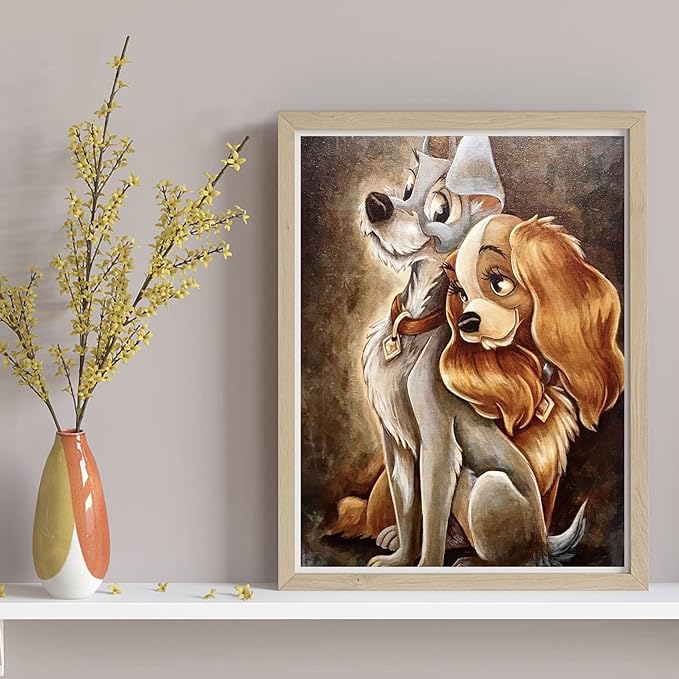 JAKI Diamond Art Painting Kits for Adults-Dog Diamond Painting Kits,Square Full Drill Diamond Art for Home Wall Decor(12x16inch)